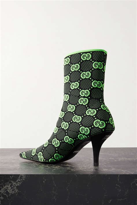 gucci knit ankle boots|gucci print thigh high boots.